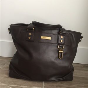 Michael Kors leather dark brown tote bag